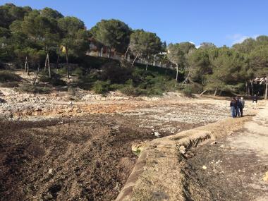Preocupació a Santanyí per l’estat de les platges després del temporal de mal temps