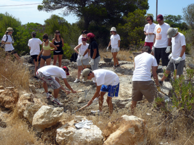 Joves de distints indrets de l’Estat espanyol realitzen camps de treball de medi ambient al municipi de Santanyí