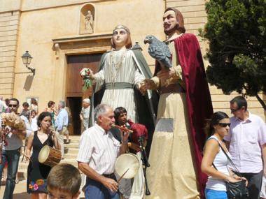 Gegants, Caparrots i xeremiers a les festes de Sant Roc de s’Alqueria Blanca