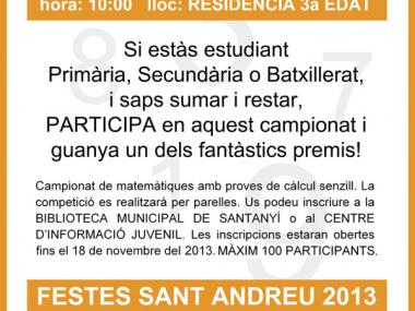 SANTANYÍ ESTRENA EL I CAMPEONAT DE MATEMÀTIQUES