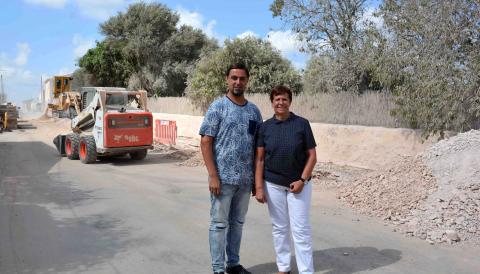 Obres de la canalització d’aigua entre es Llombards i Santanyí
