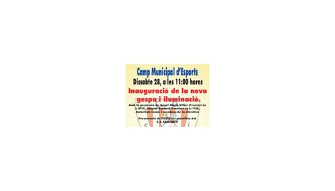 Inauguració de la gespa i enllumenat del Camp Municipal d’Esports de Santanyí amb els presidents de les Federacions Espanyola i Balear de Futbol