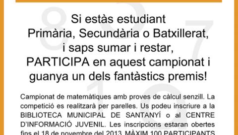 SANTANYÍ ESTRENA EL I CAMPEONAT DE MATEMÀTIQUES