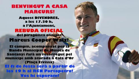 L’AJUNTAMENT INICIA ELS TRÀMITS PER CONCEDIR LA MEDALLA D’OR AL PIRAGÜISTA OLÍMPIC MARCUS COOPER